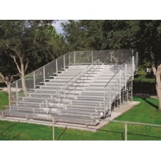 Aluminum bleacher Vertical Rail 27 ft 10 Row semiclose Deck 4ft Aisle