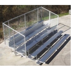 Galvanized Frame Bleacher with Chain Link 27 Foot Long 5 Row