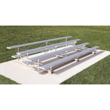 Low Rise Galvanized Frame Bleacher 27 Foot Long 3 Row 10 Inch Seat