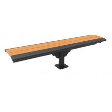 4 foot PHOENIX DOUBLE CANTILEVER HORIZONTAL STEEL SLAT BENCH INGROUND